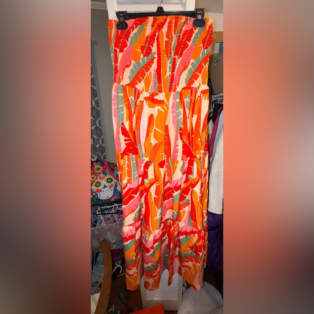 Vibrant Strapless Maxi Dress